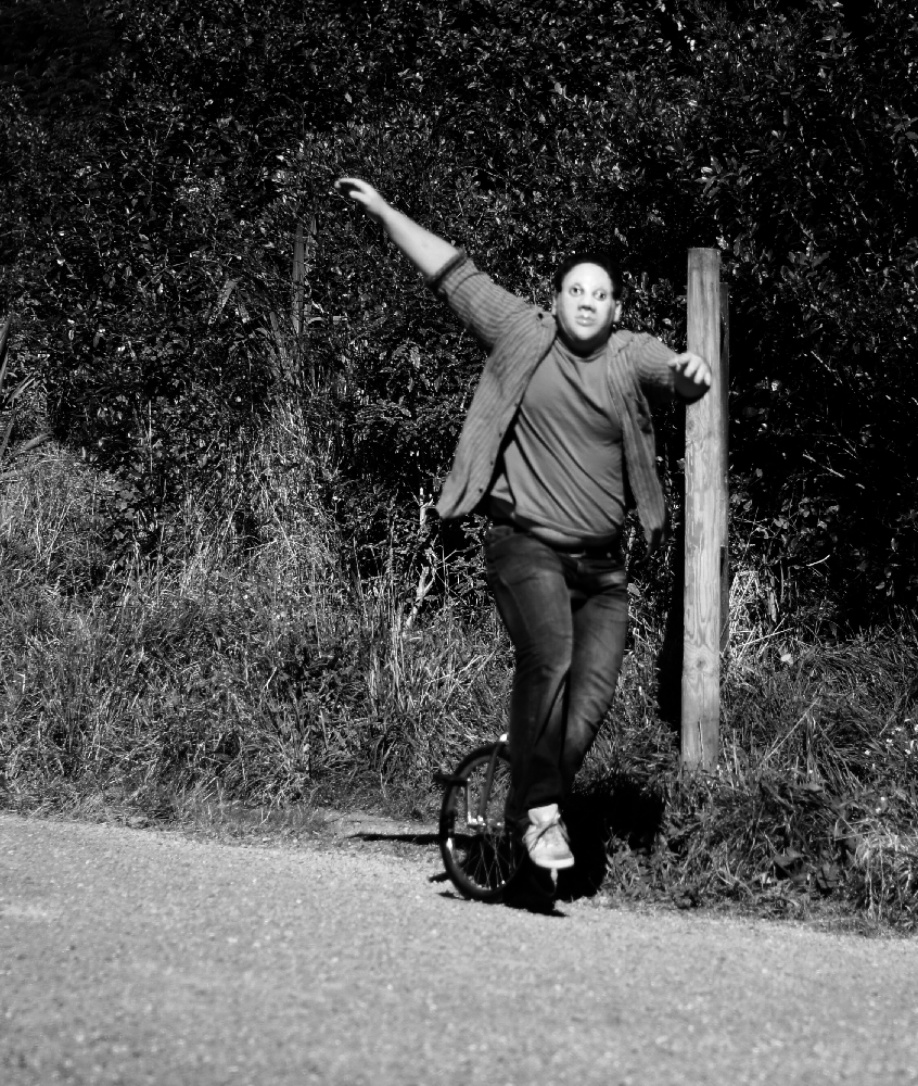 instamorph mask and unicycle