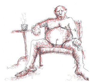 scribble ink old man