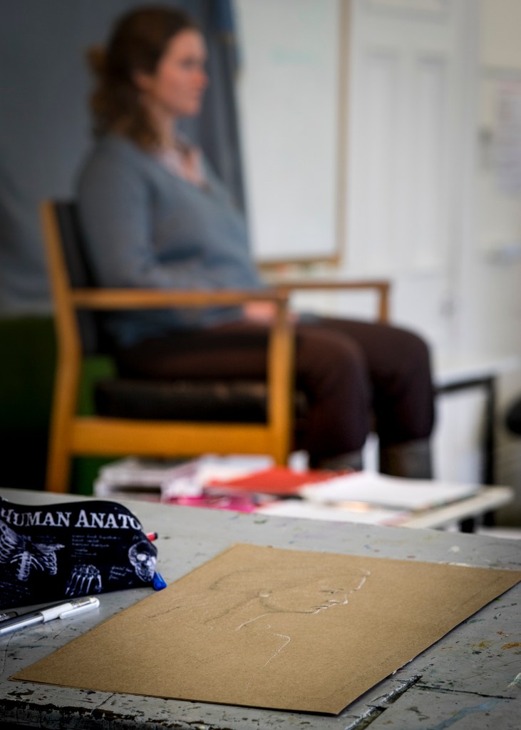 ink stippled portrait