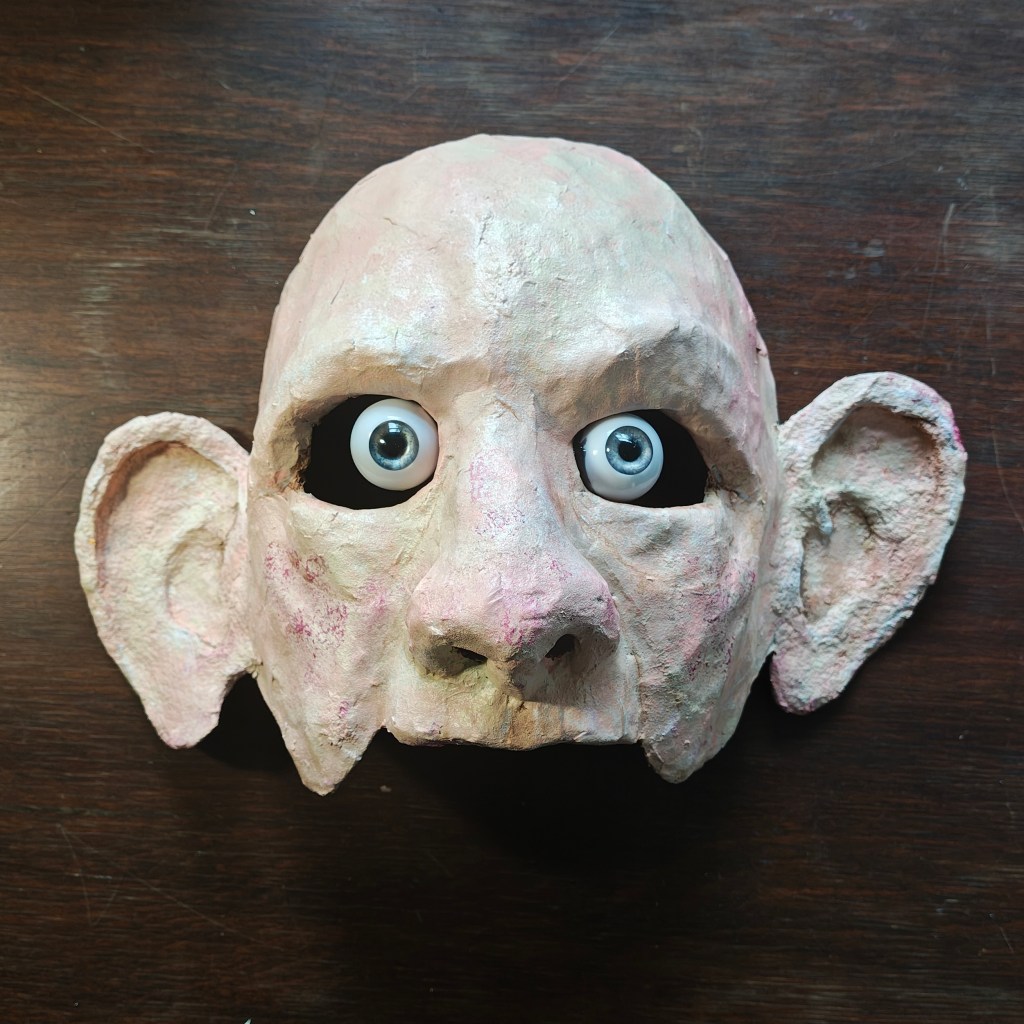 painted half mask, with ears
